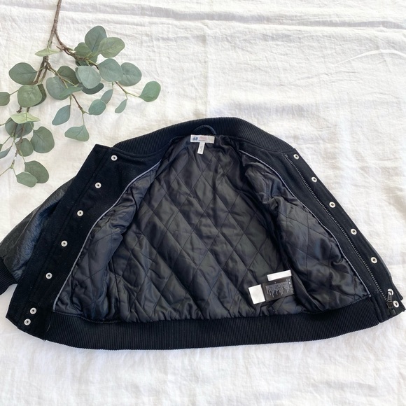 H&M Bomber Faux Leather Wool Blend Jacket - Picture 2 of 11